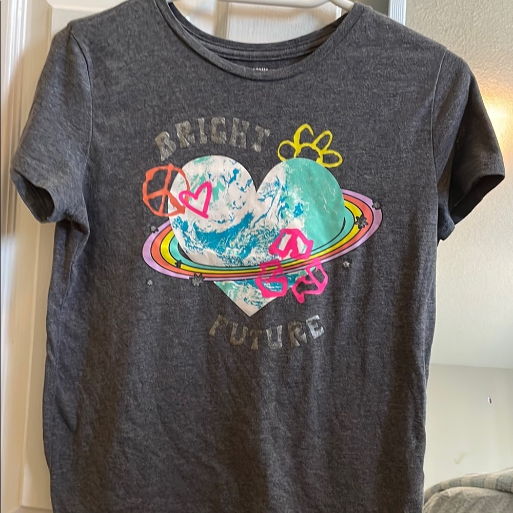 2 Girls XL Old Navy Gray Graphic Tees